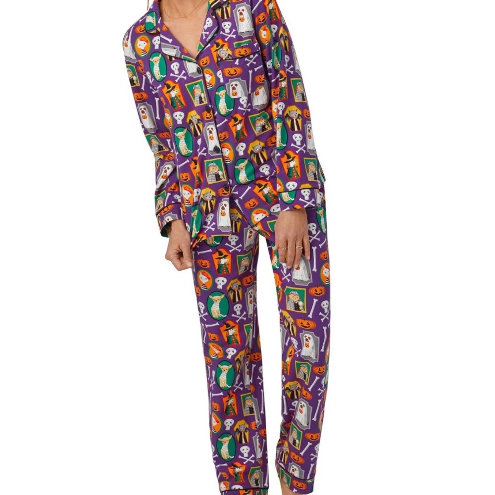 BedHead Purple Halloween Women's Pajama Set 2 piece rare NWT XL